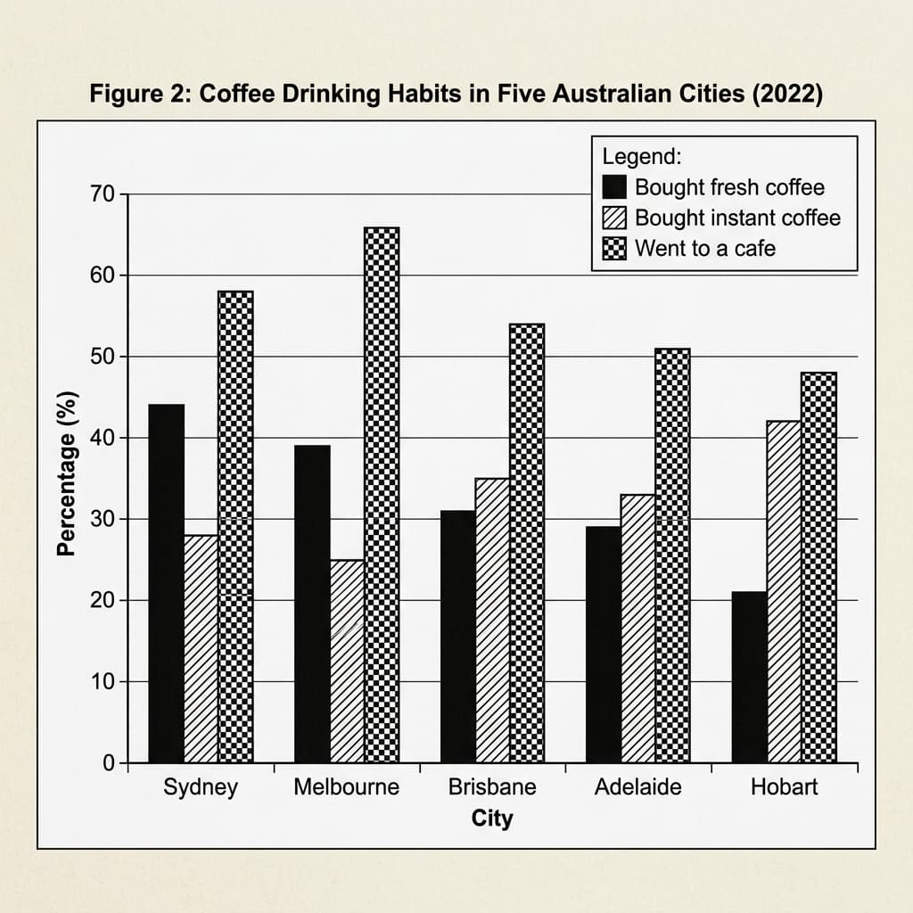 Coffee and Tea consumption in five Australian cities