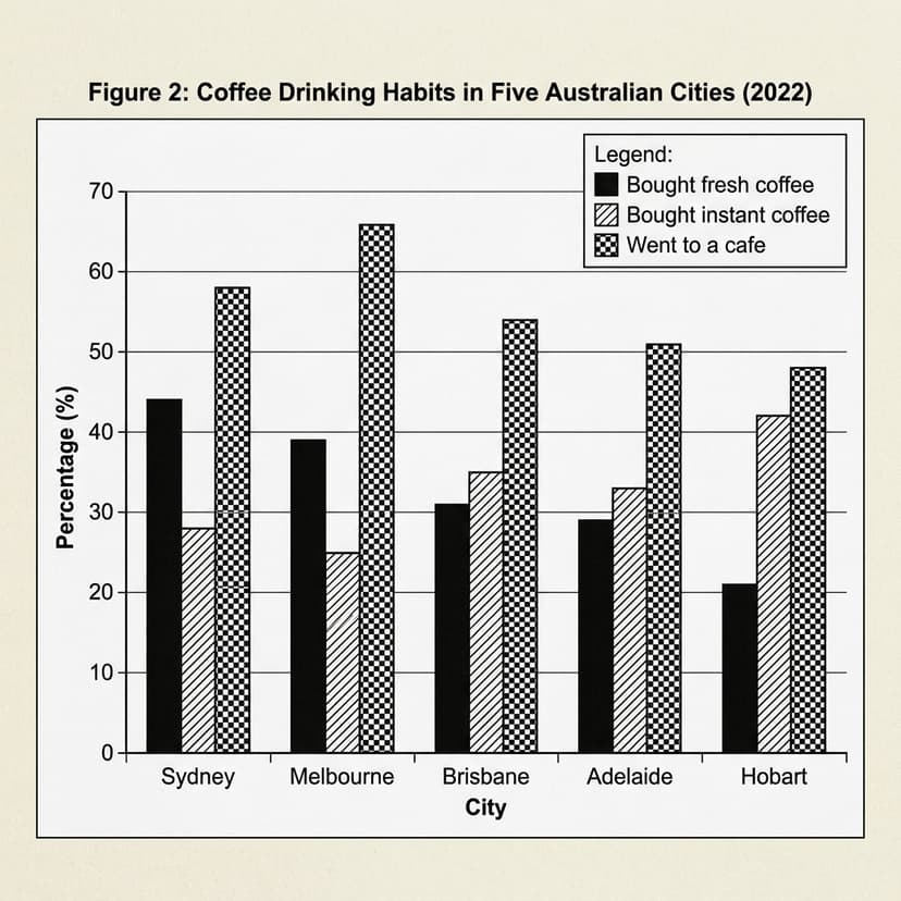 Coffee and Tea consumption in five Australian cities